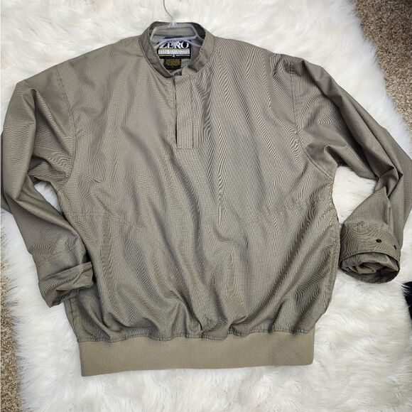 Zero Restriction Golf Outerwear‎ Tan men's windstopper pullover golf core LG - Picture 1 of 12